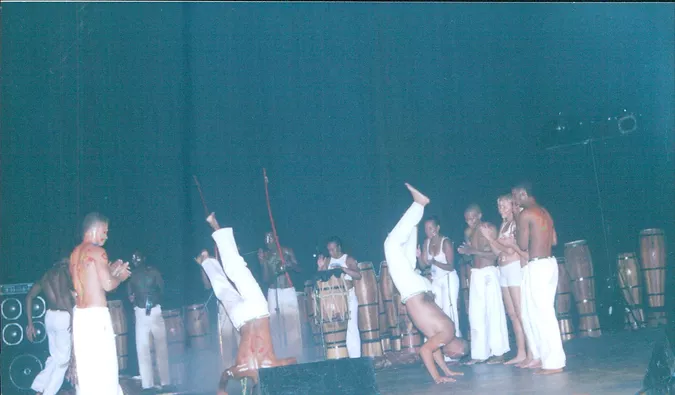 Apresentação de capoeira e roda durante o evento